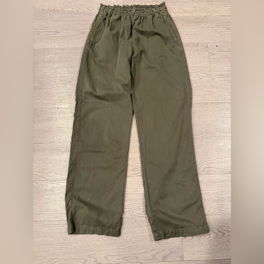 Xirena Army Green Straight Pull On Pants Trouser Size M